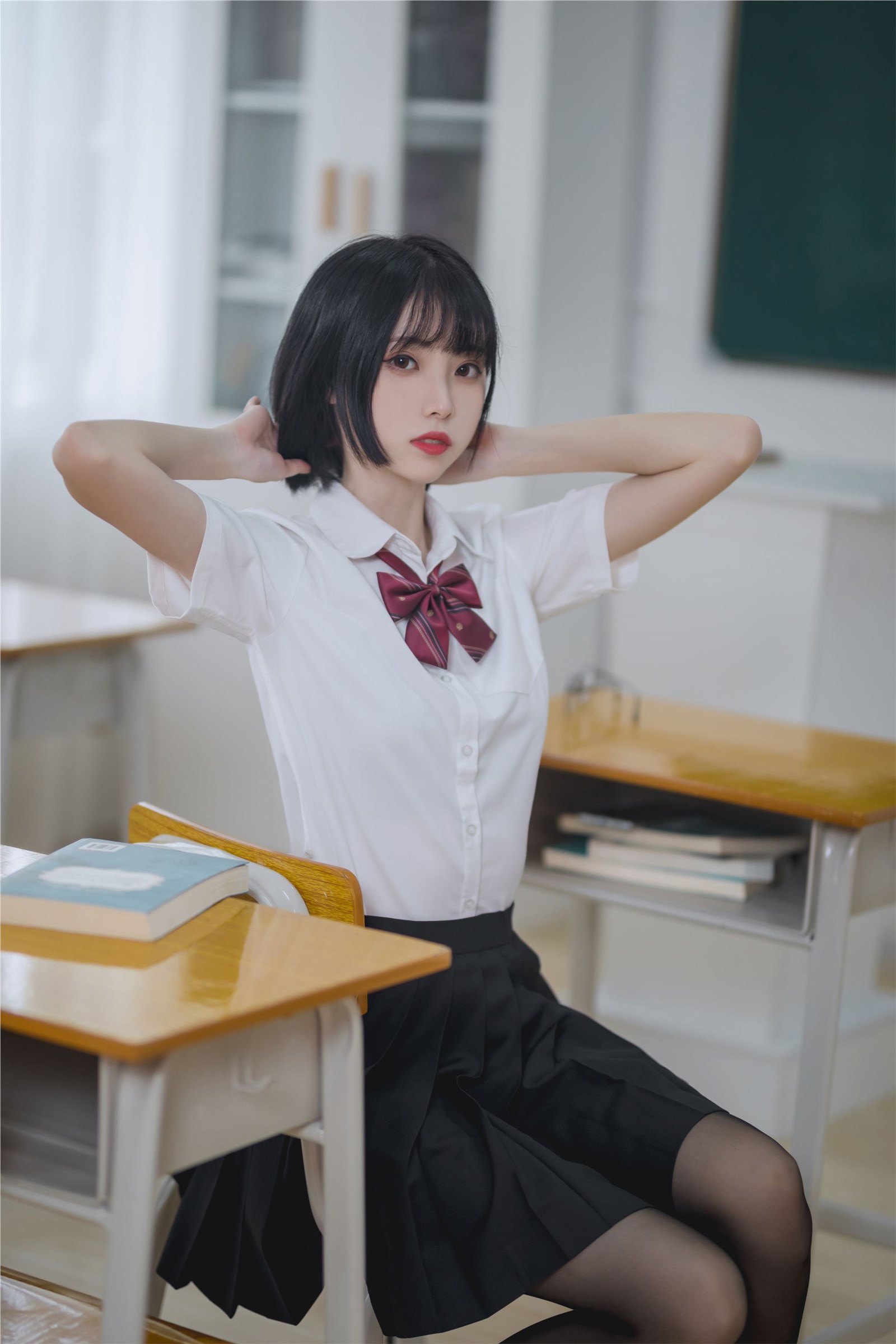 Xu LAN NO.001 Classroom JK Black Silk(5)